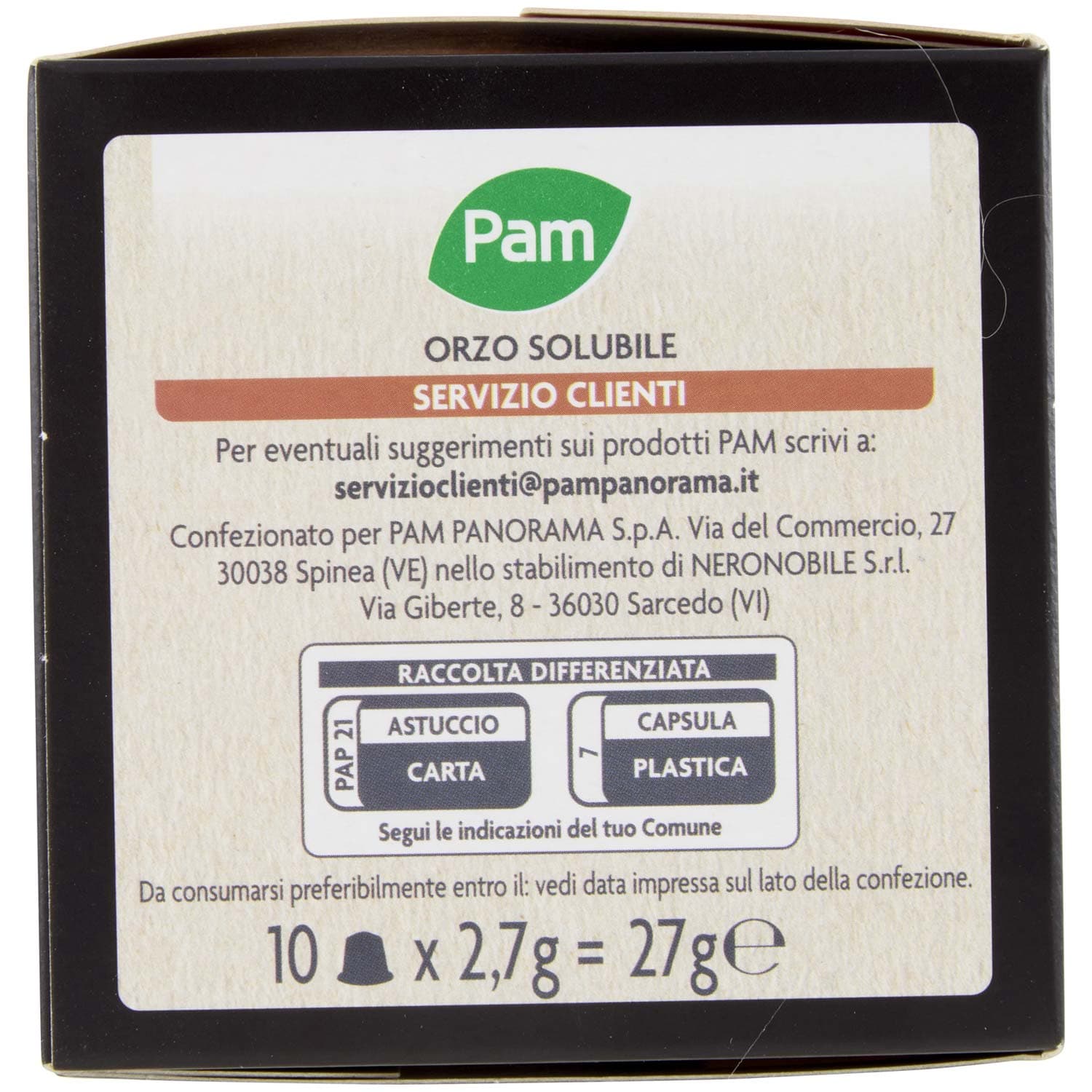 PAM Capsule Orzo Intenso Compatibili Nespresso* 27g (10x2,7g) – immagine 3