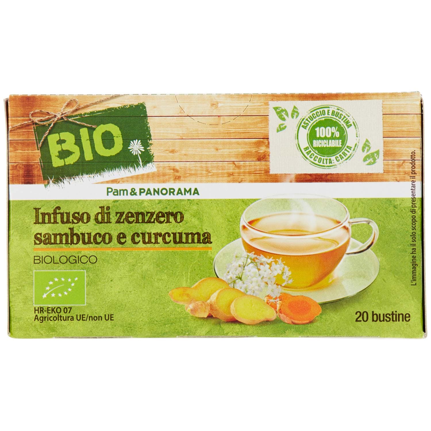 BIO Infuso di zenzero sambuco e curcuma 20 x 1,85 g – immagine 2