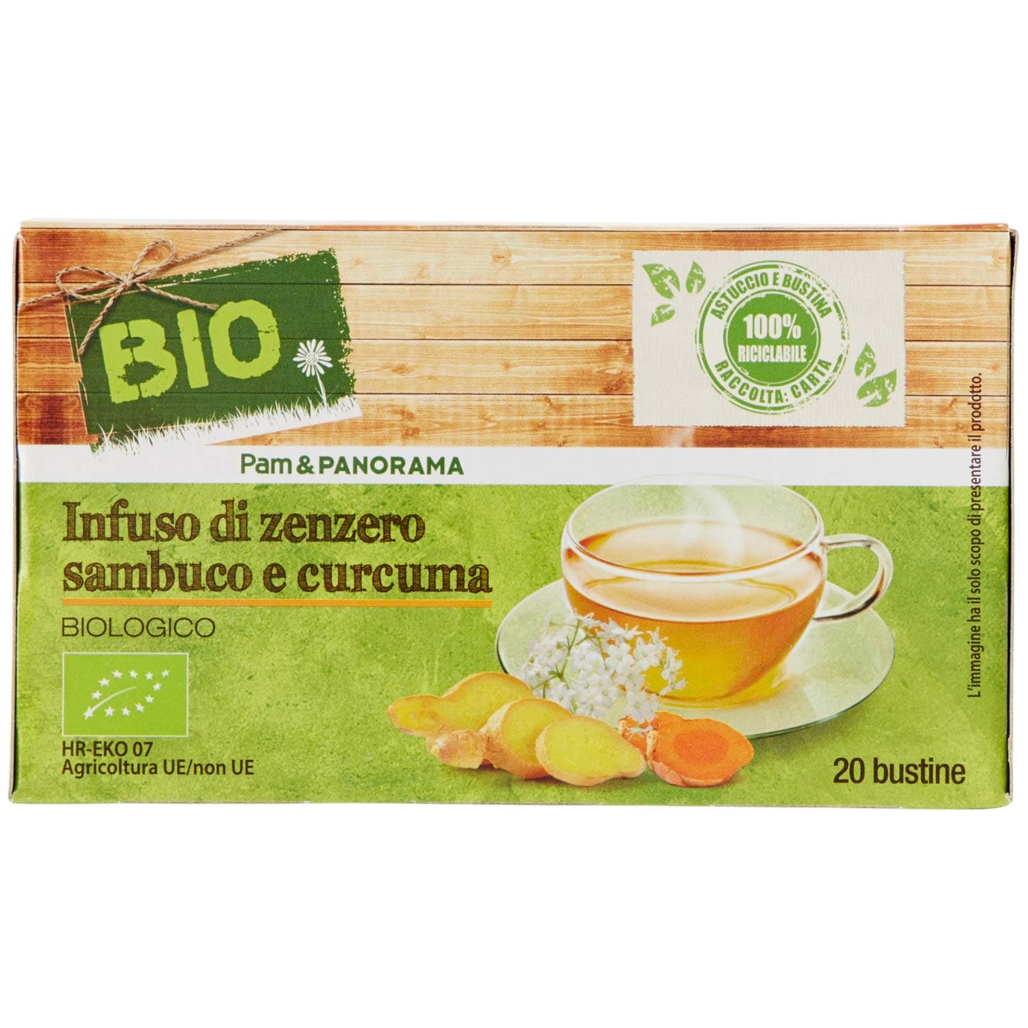 BIO Infuso di zenzero sambuco e curcuma 20 x 1,85 g – immagine 4