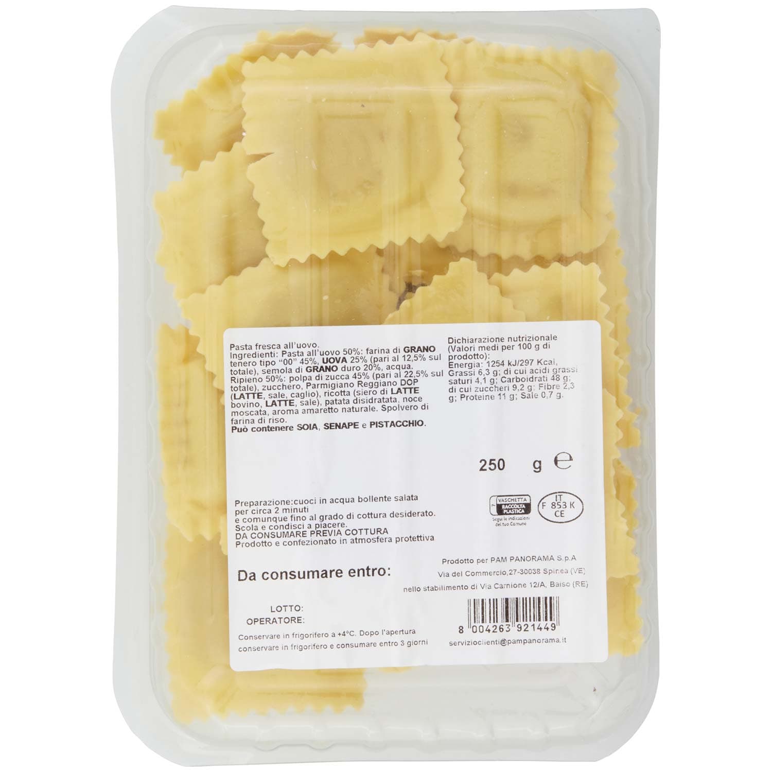 TESORI DELL'ARCA ravioli di Zucca 250 g – immagine 4
