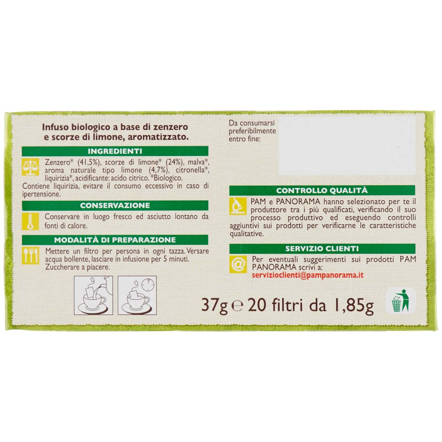 BIO Infuso di zenzero e limone 20 x 1,85 g – immagine 7