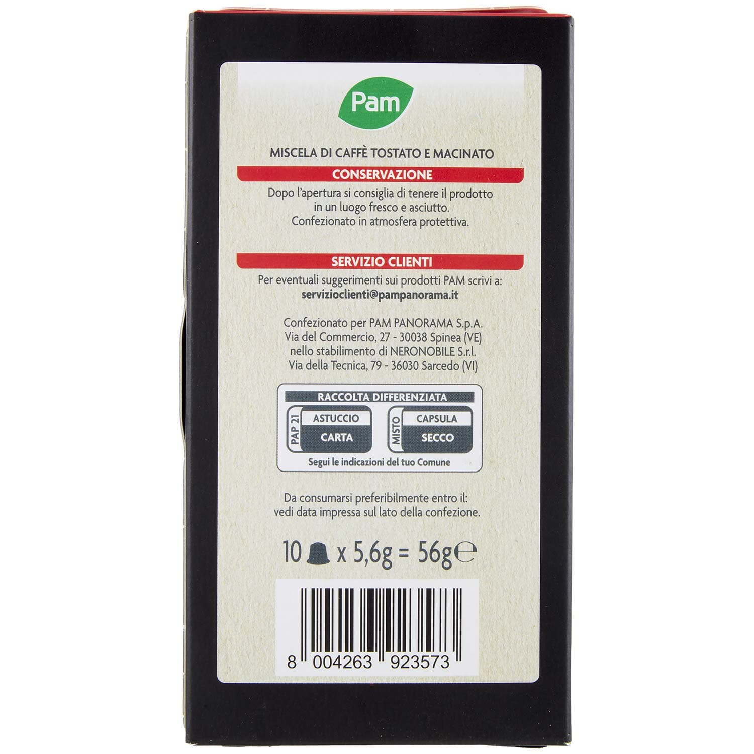 PAM Capsule Caffè Cremoso Compatibili Nespresso* 56g (10x5,6g) – immagine 4