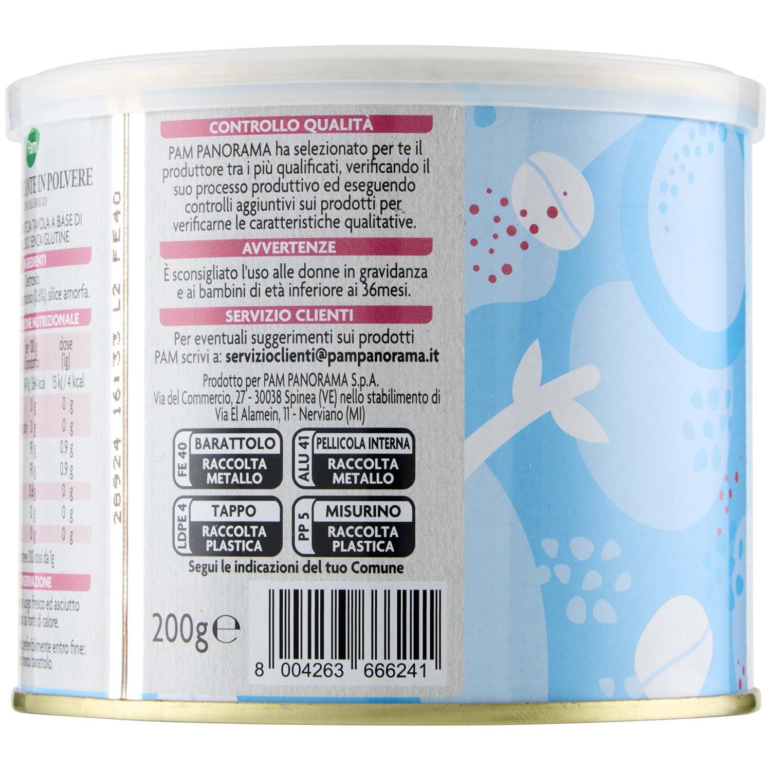 PAM PANORAMA Dolcificante in Polvere ipocalorico 200 g – immagine 3