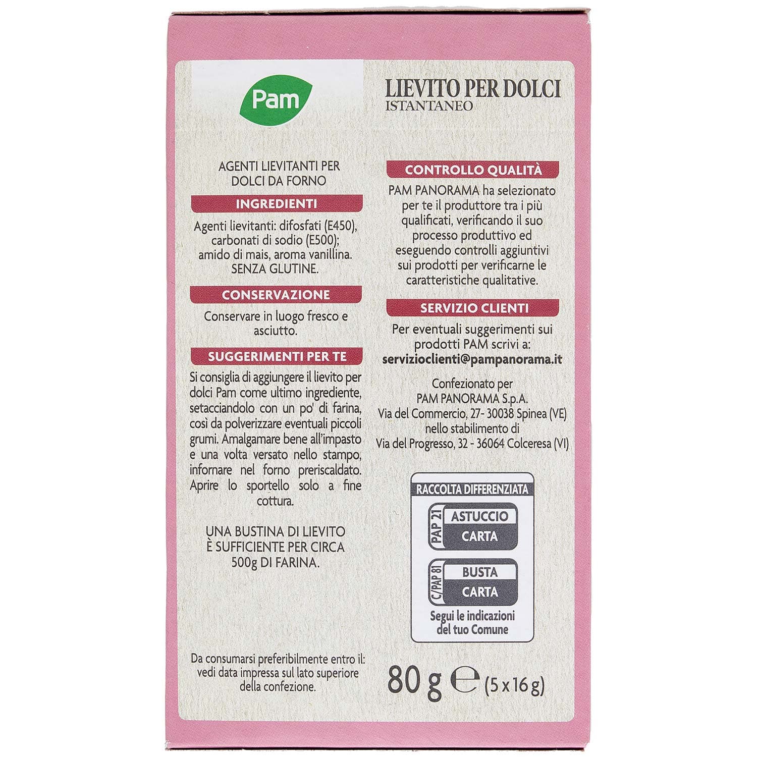 PAM Lievito per Dolci Istantaneo 5 x 16 g – immagine 4