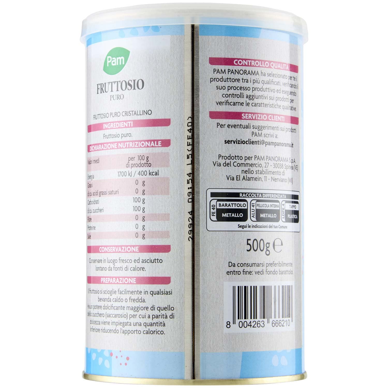 PAM PANORAMA Fruttosio 500 g – immagine 4