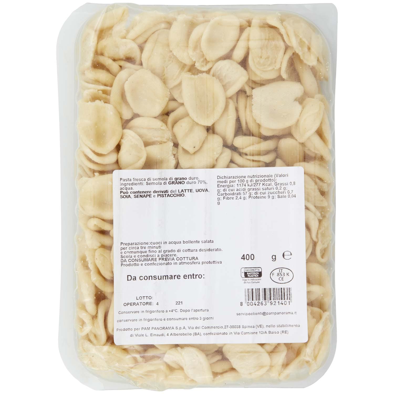 TESORI DELL'ARCA Orecchiette 400 g – immagine 4