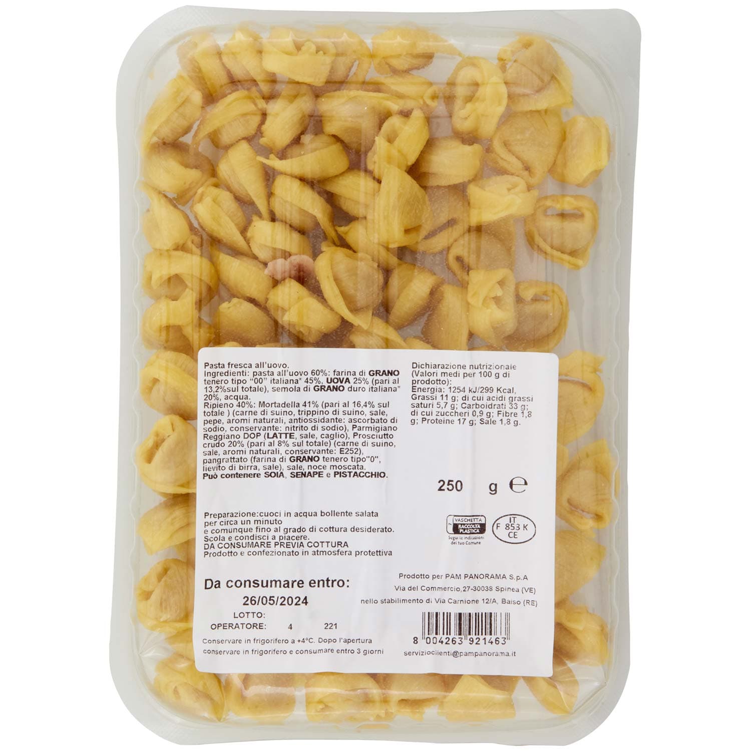 TESORI DELL'ARCA Cappelletti al Prosciutto Crudo 250 g – immagine 4