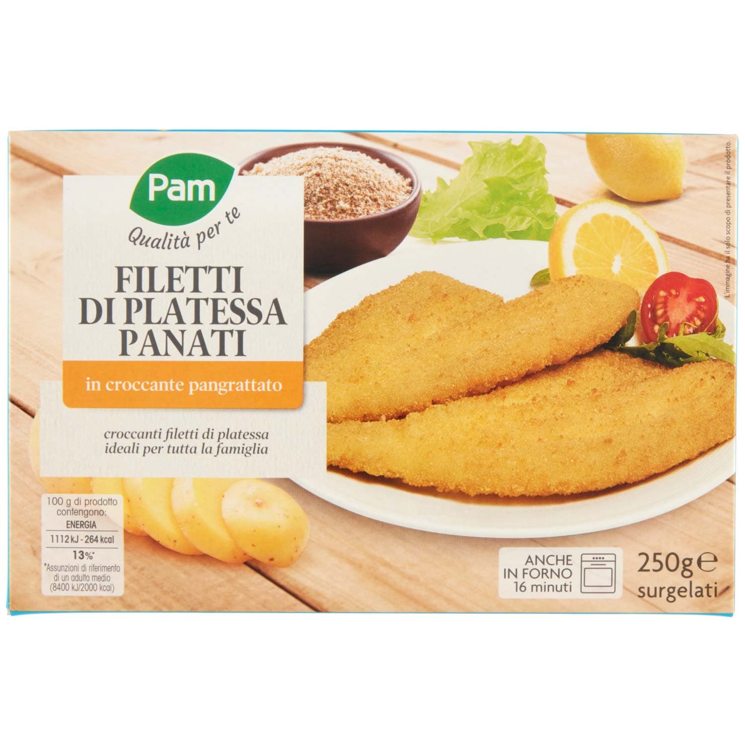 PAM Qualità per te Filetti di Platessa impanati 250 g – immagine 2