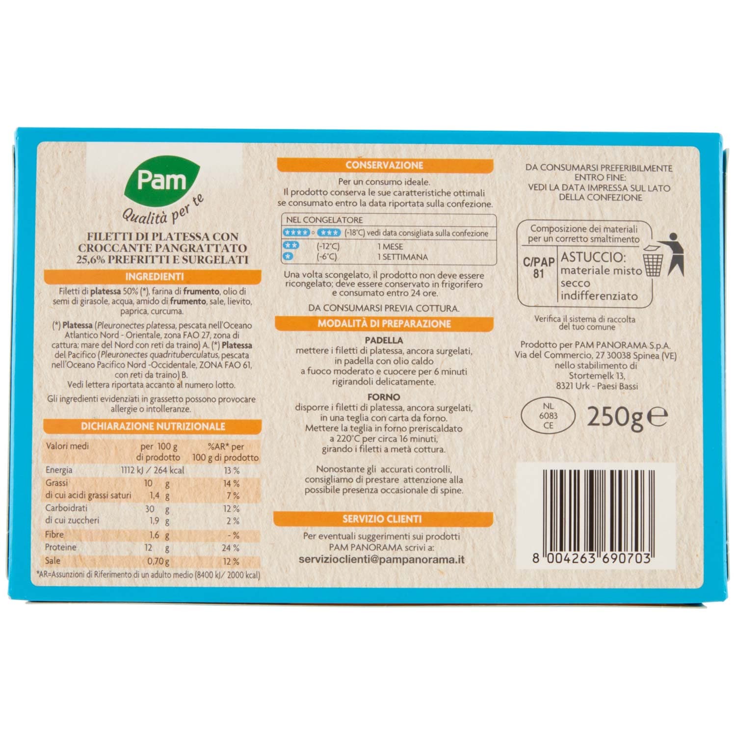 PAM Qualità per te Filetti di Platessa impanati 250 g – immagine 4