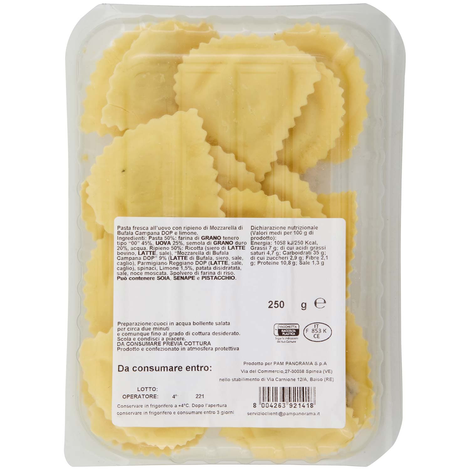 TESORI DELL'ARCA Mezzelune con Bufala e Limone 250 g – immagine 4