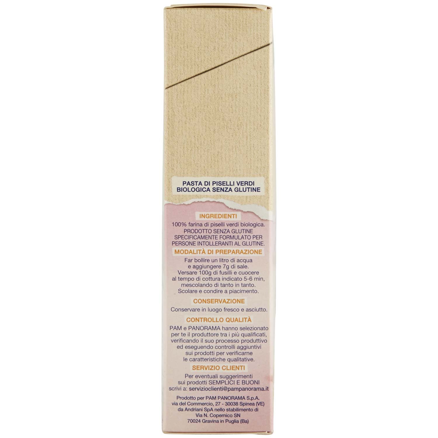 SEMPLICI E BUONI Senza Glutine Fusilli di Piselli Verdi Biologici 250 g – immagine 3