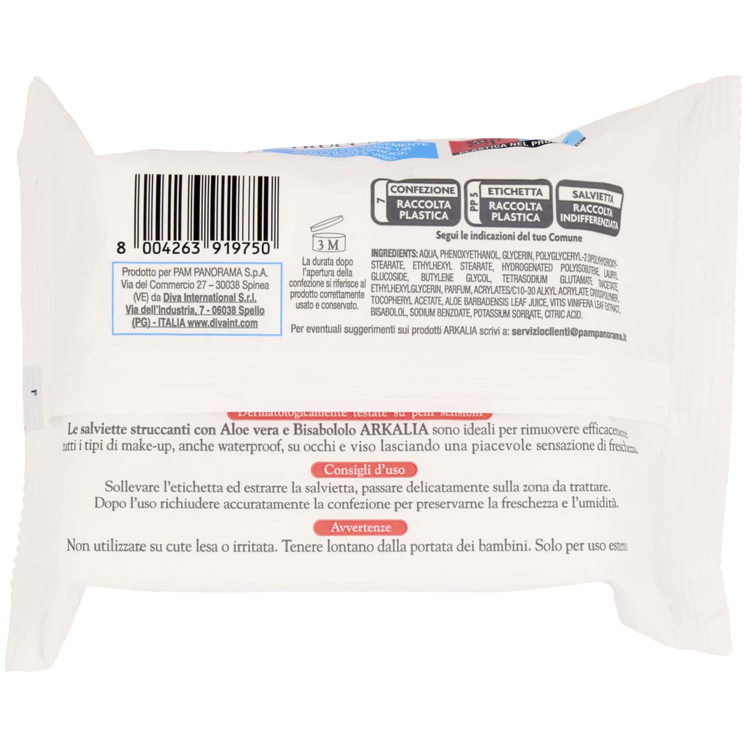 ARKALIA Salviette Struccanti Viso e Occhi 25 pz – immagine 4