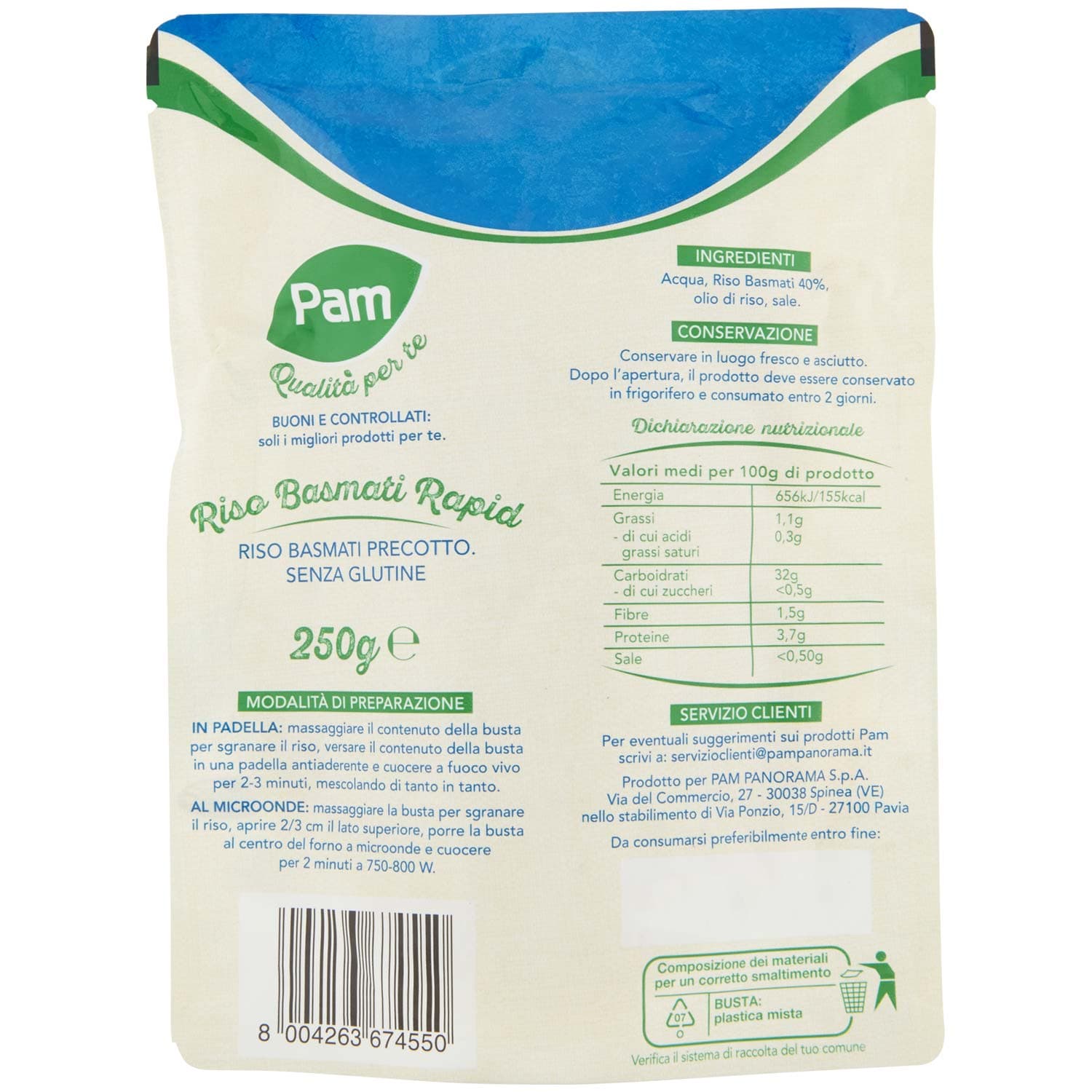 PAM Qualità per te Riso Basmati Rapid 250 g – immagine 4