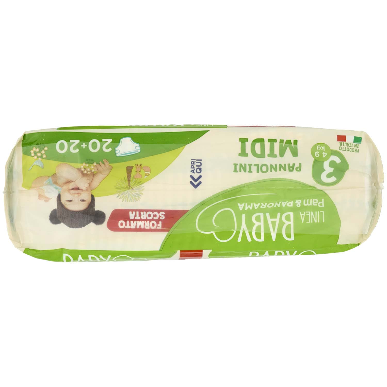 PAM PANORAMA Linea Baby Pannolini Midi 3 4-9 kg 20+20 pz – immagine 6