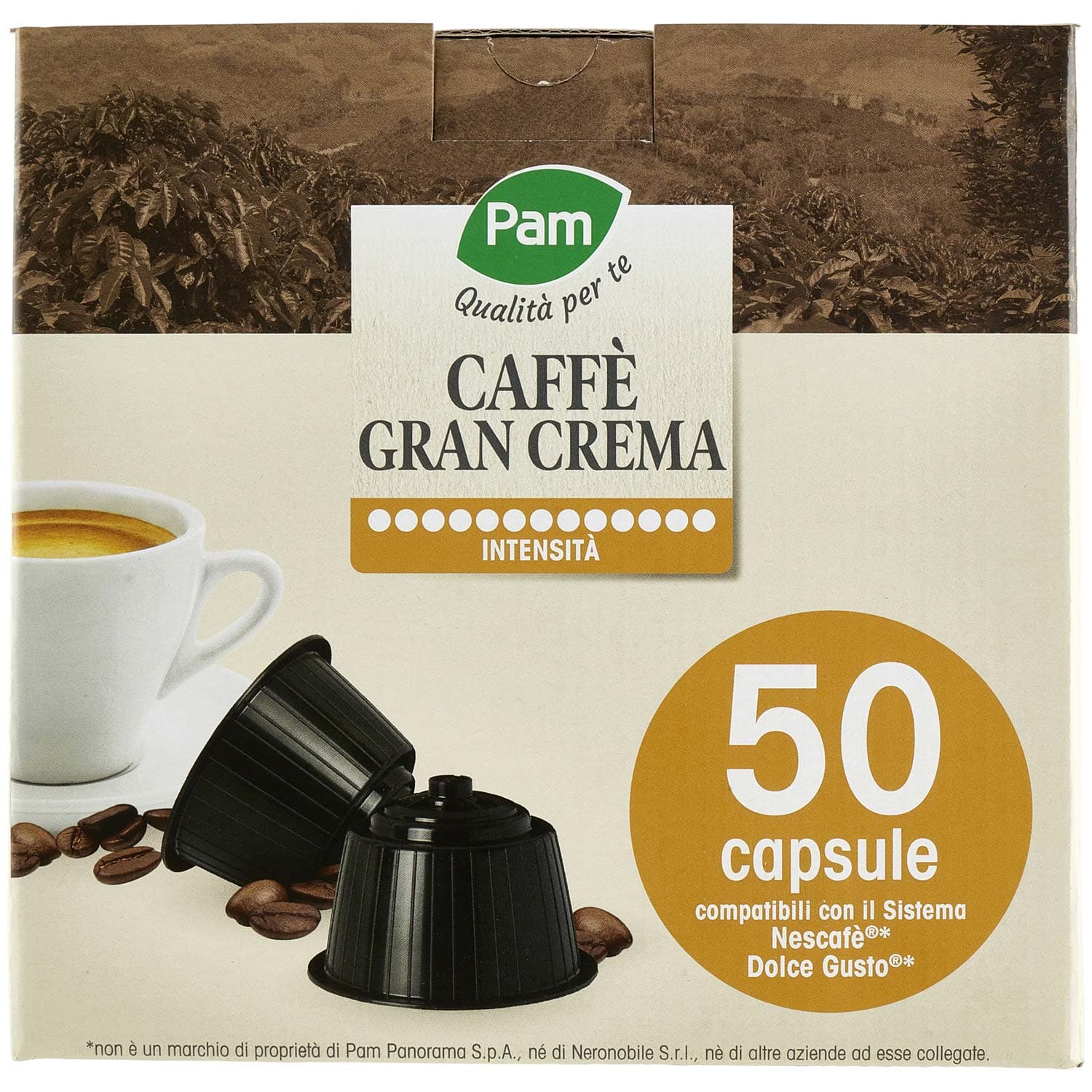 PAM Qualità per te Caffè Gran Aroma 50 capsule compatibili Nescafè* Dolce Gusto* 350g (50x7g) – immagine 2