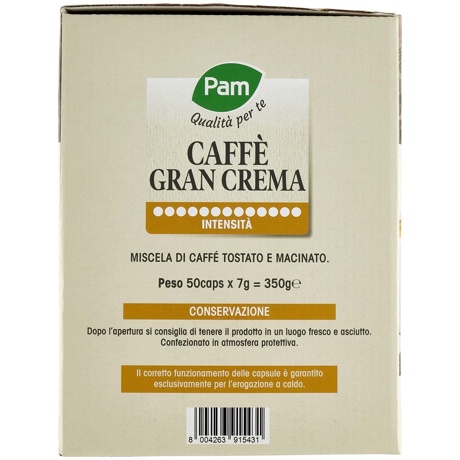 PAM Qualità per te Caffè Gran Aroma 50 capsule compatibili Nescafè* Dolce Gusto* 350g (50x7g) – immagine 3