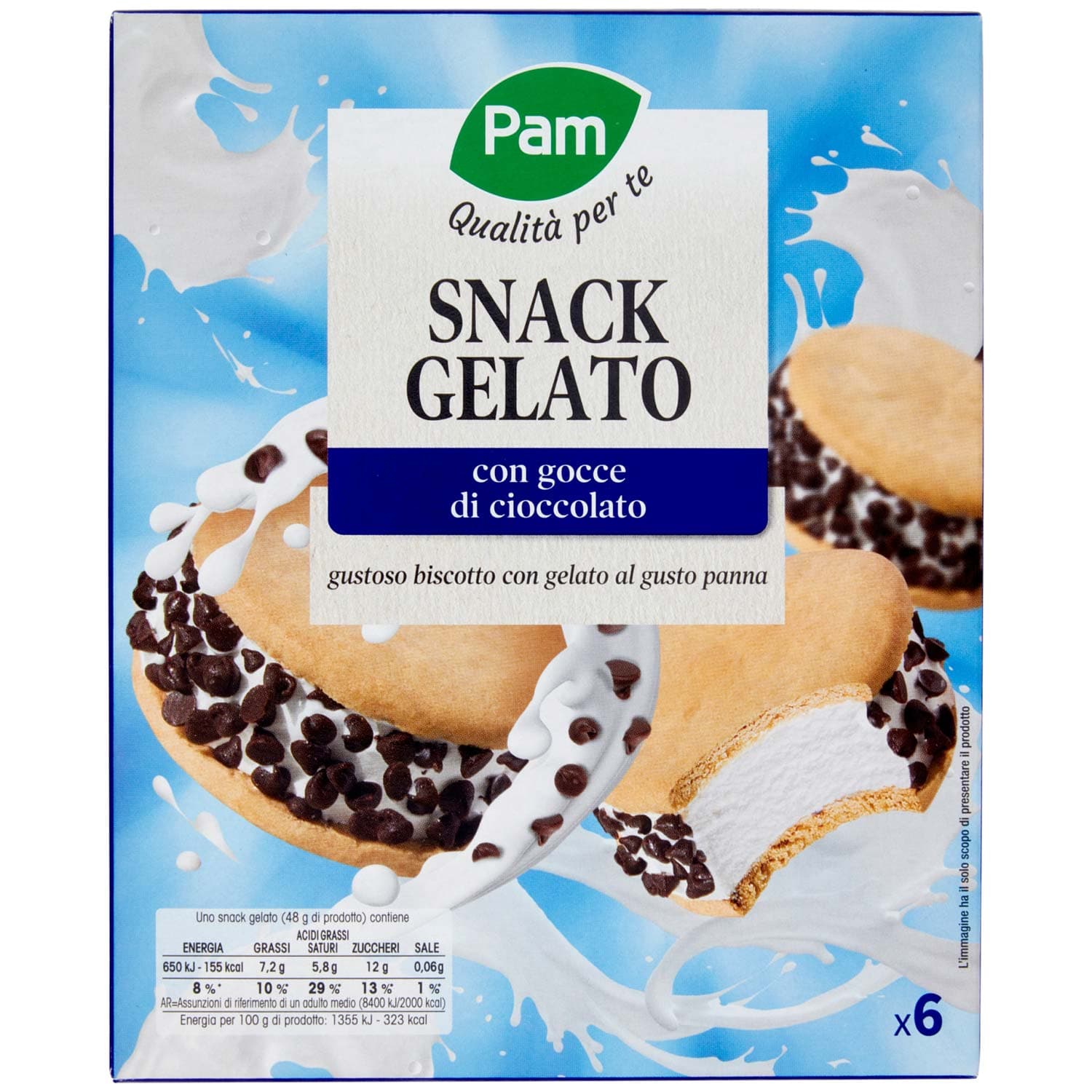 PAM PANORAMA Snack Gelato con gocce di cioccolato 6 x 48 g – immagine 4