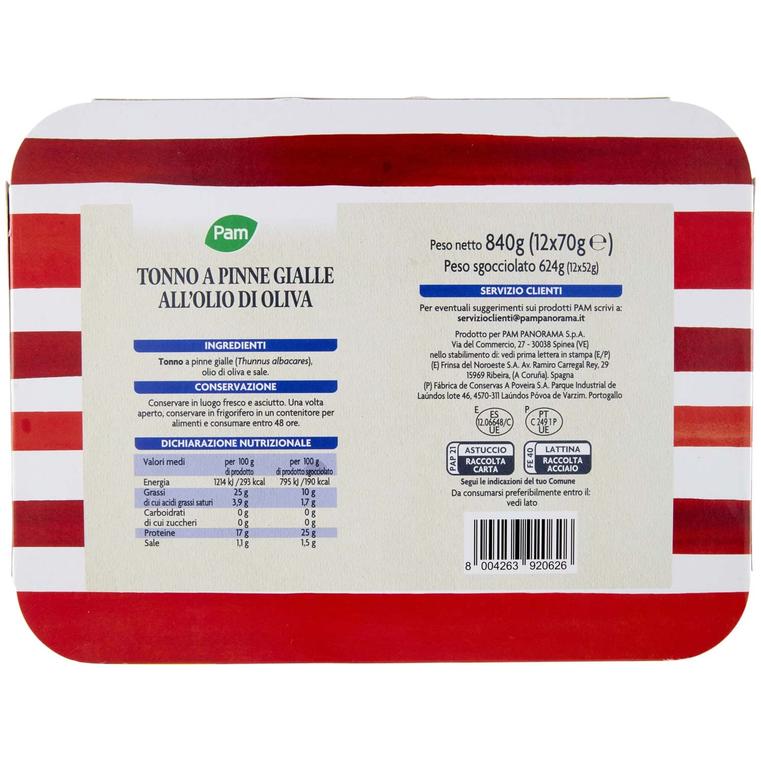 PAM Tonno all'Olio di Oliva 12 x 70 g – immagine 4