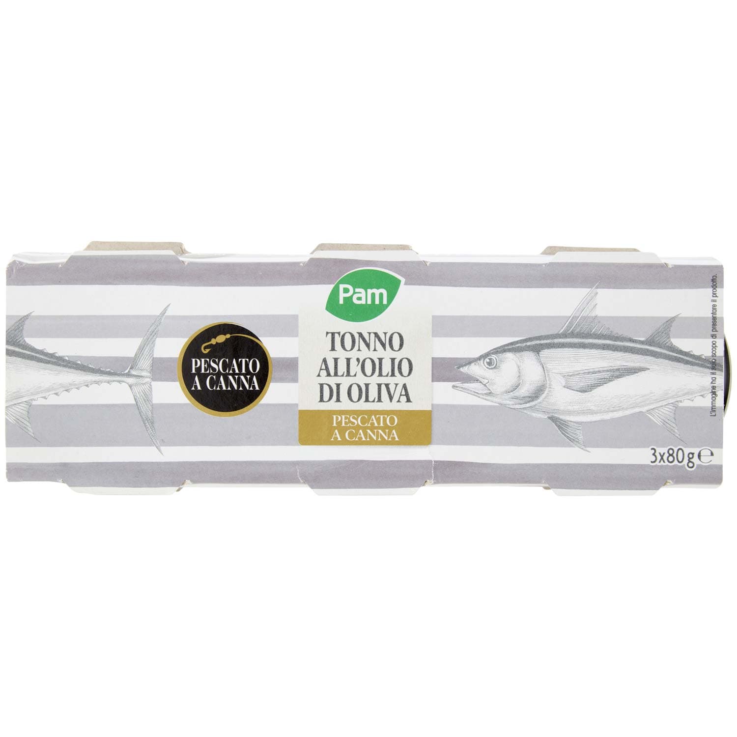 PAM Tonno all'Olio di Oliva Pescato a Canna 3 x 80 g – immagine 2