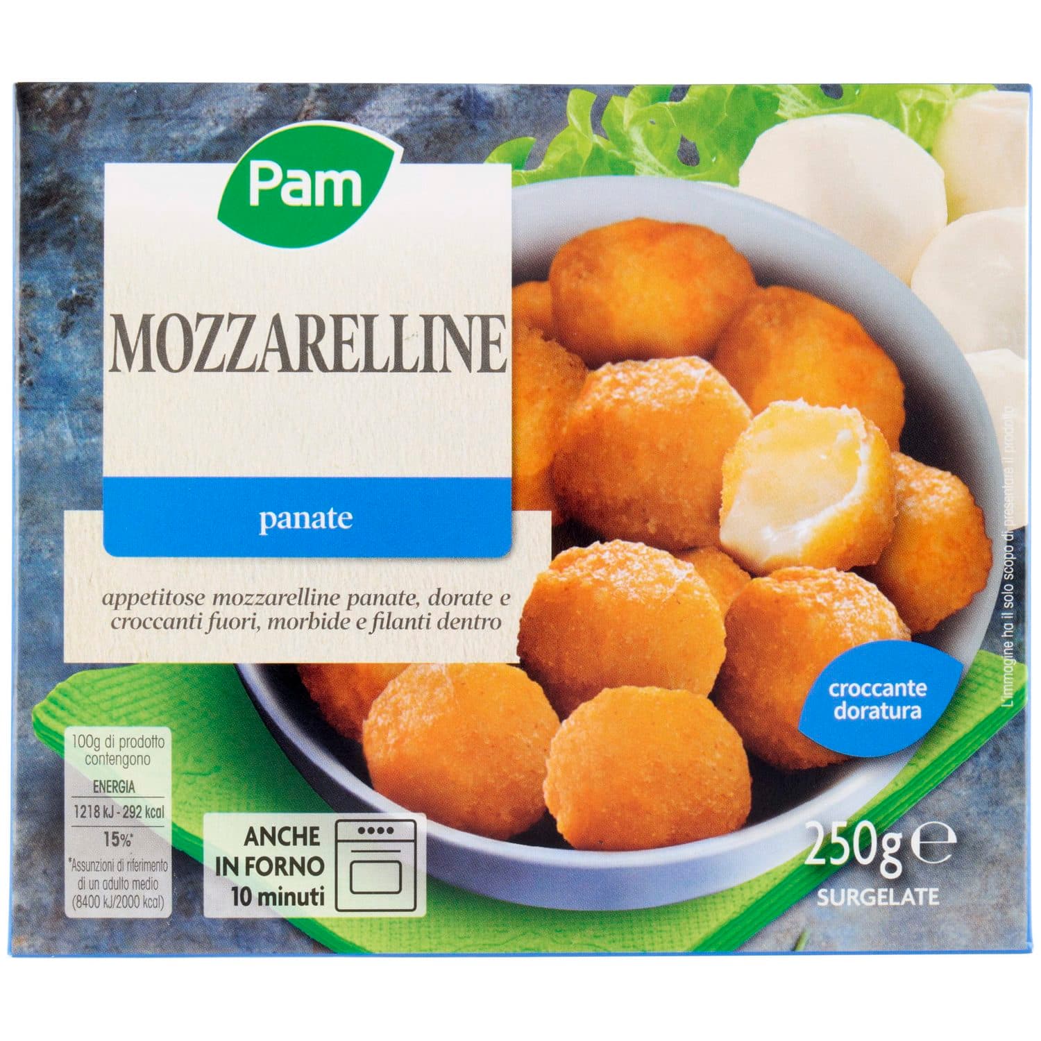 PAM PANORAMA Mozzarelline Panate surgelate 250 g – immagine 2