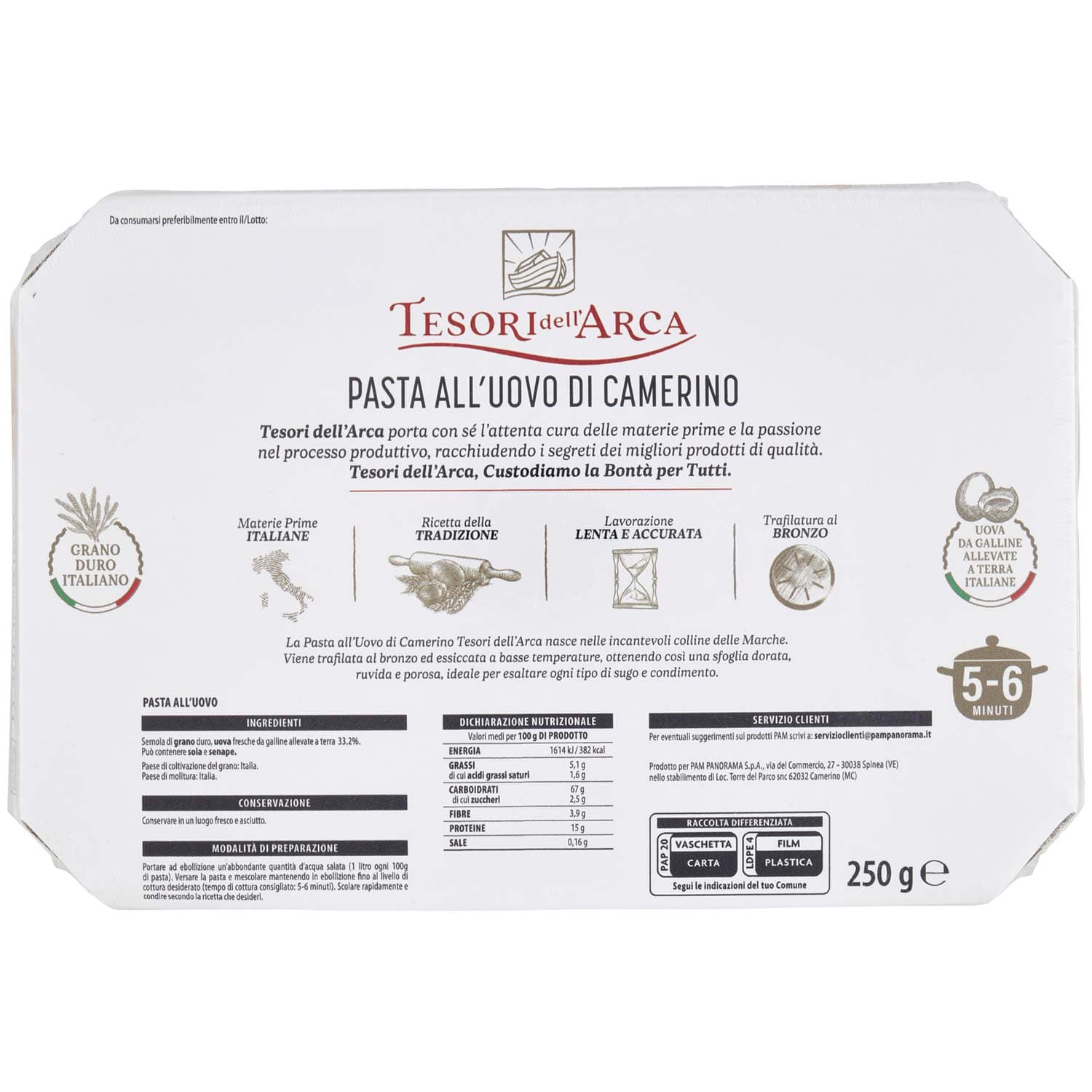 TESORI DELL'ARCA Tagliolini Pasta all'Uovo 250 g – immagine 4
