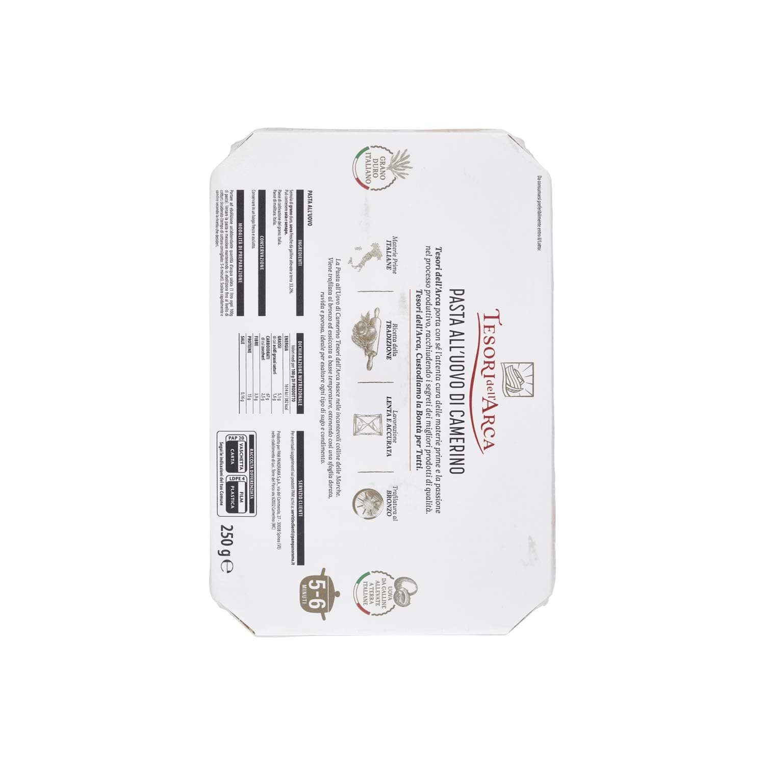 TESORI DELL'ARCA Fettuccine Pasta all'Uovo 250 g – immagine 4