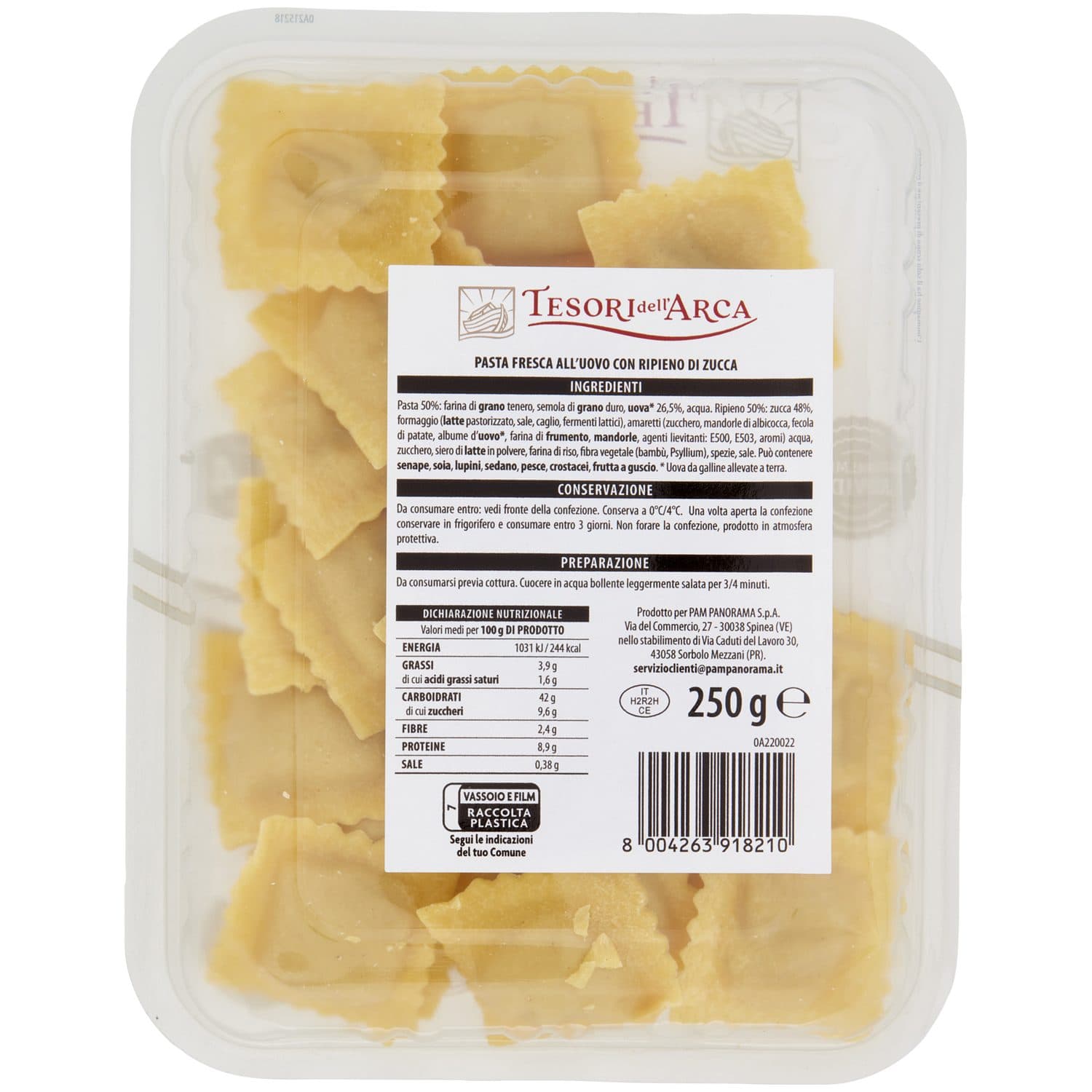 TESORI DELL'ARCA Ravioli di Zucca 250 g – immagine 4