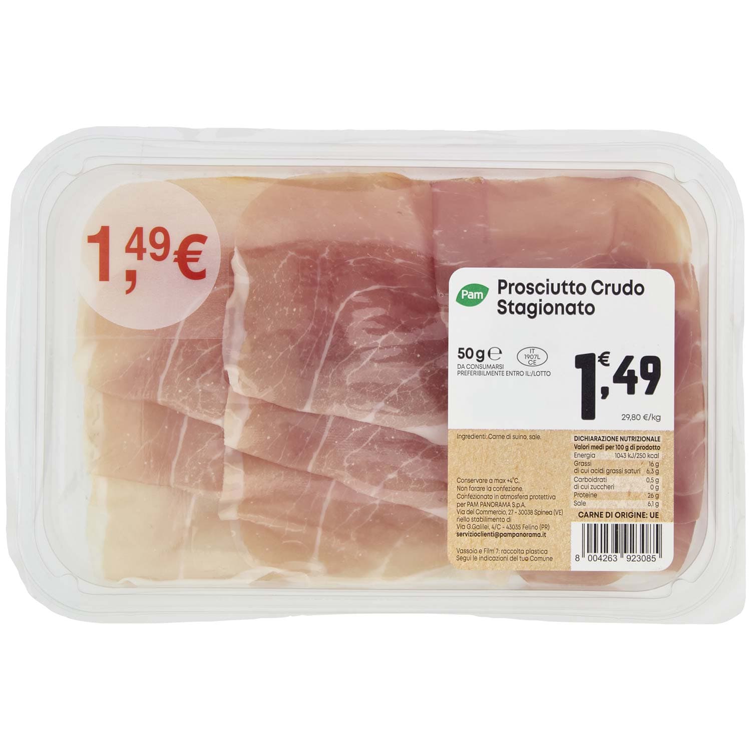 PAM Prosciutto Crudo Stagionato 50 g – immagine 2