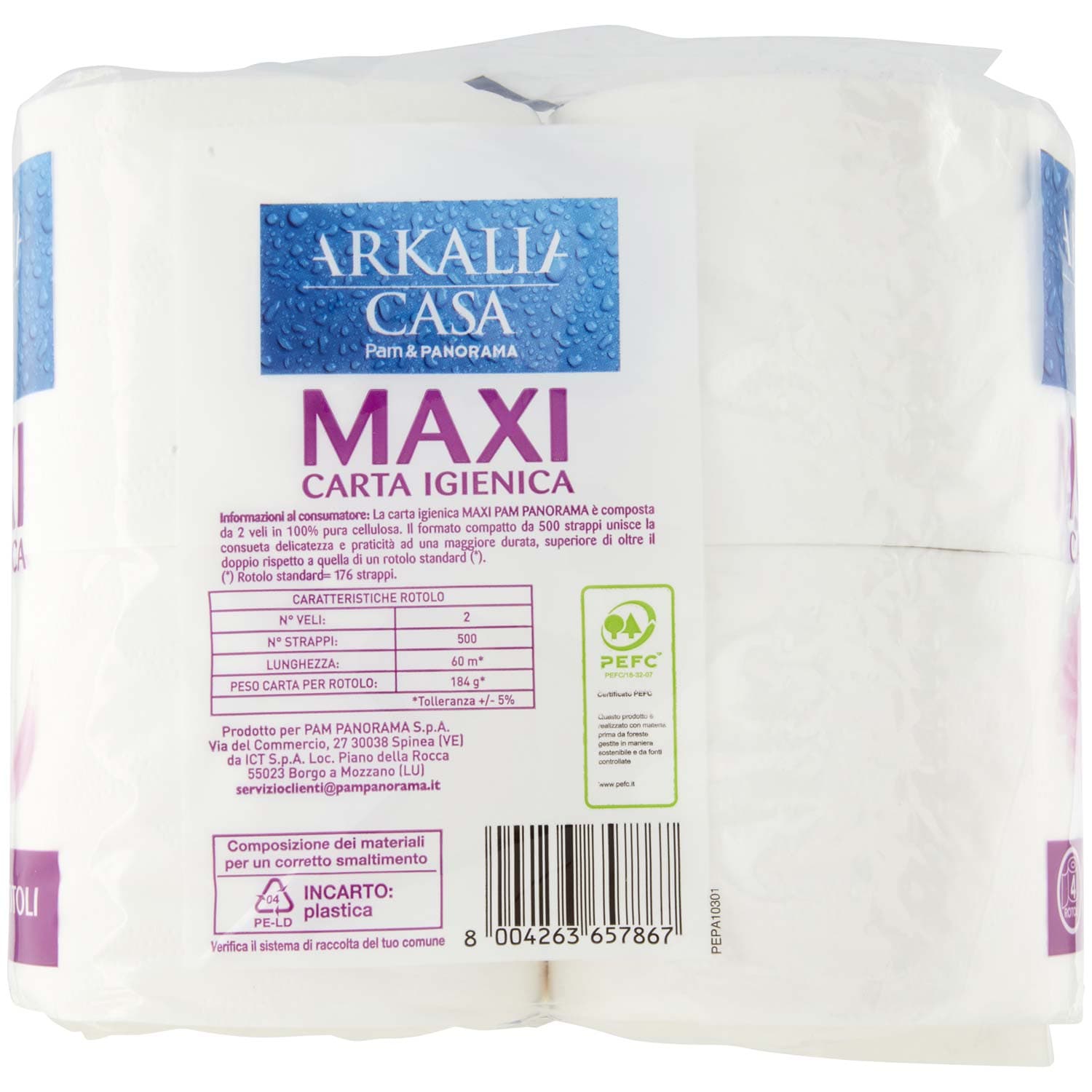 PAM PANORAMA Carta Igienica 2 veli 4 maxi rotoli – immagine 4