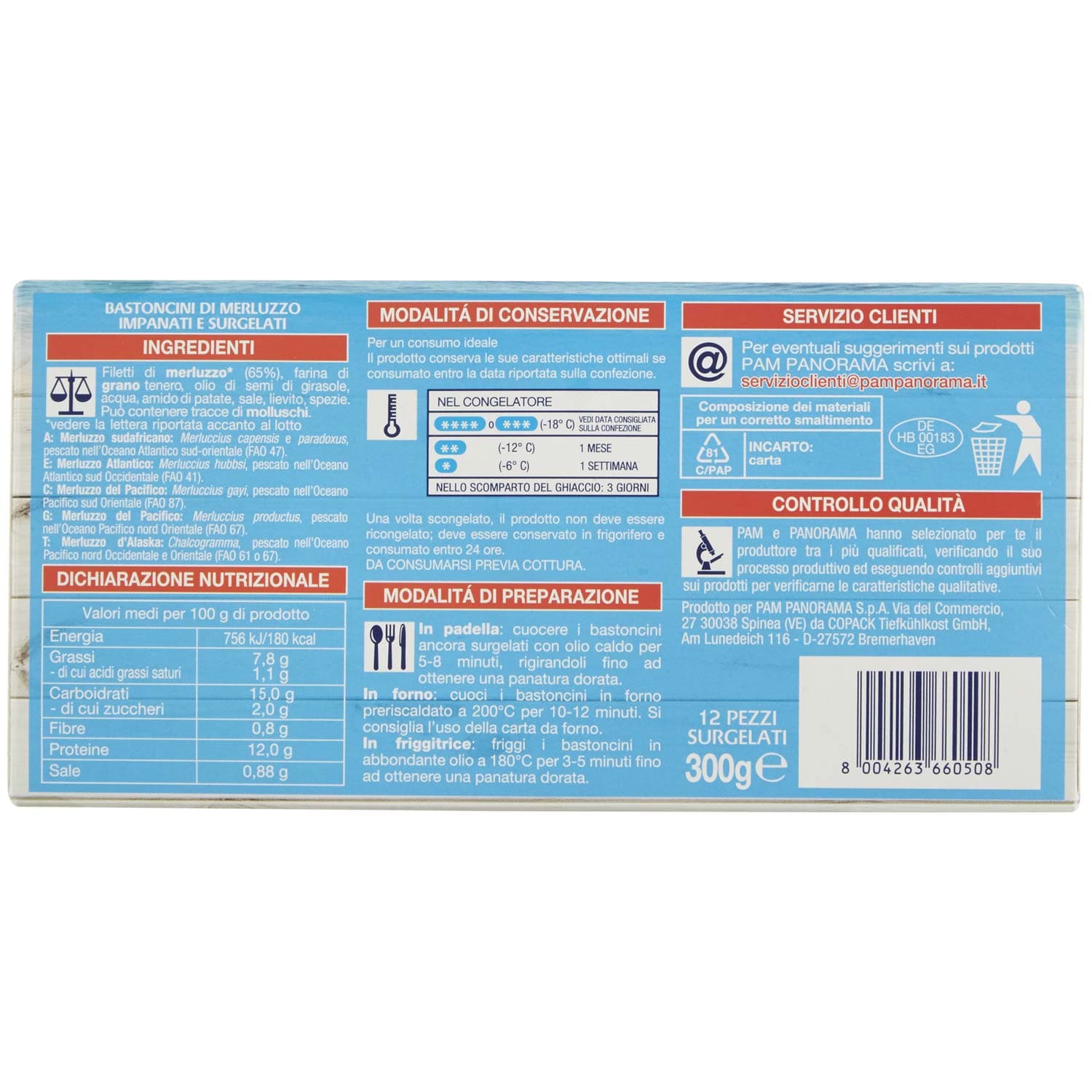 PAM PANORAMA Bastoncini di Merluzzo Surgelati 300 g – immagine 4