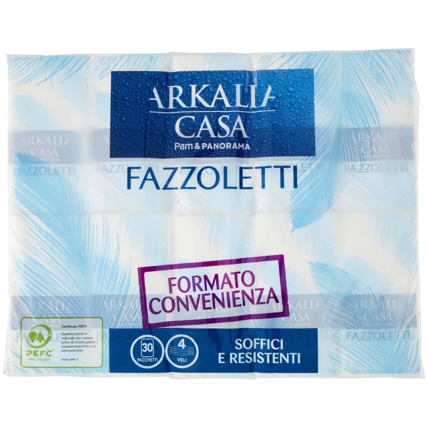 PAM PANORAMA Fazzoletti 4 veli di pura cellulosa 30 pacchetti – immagine 2