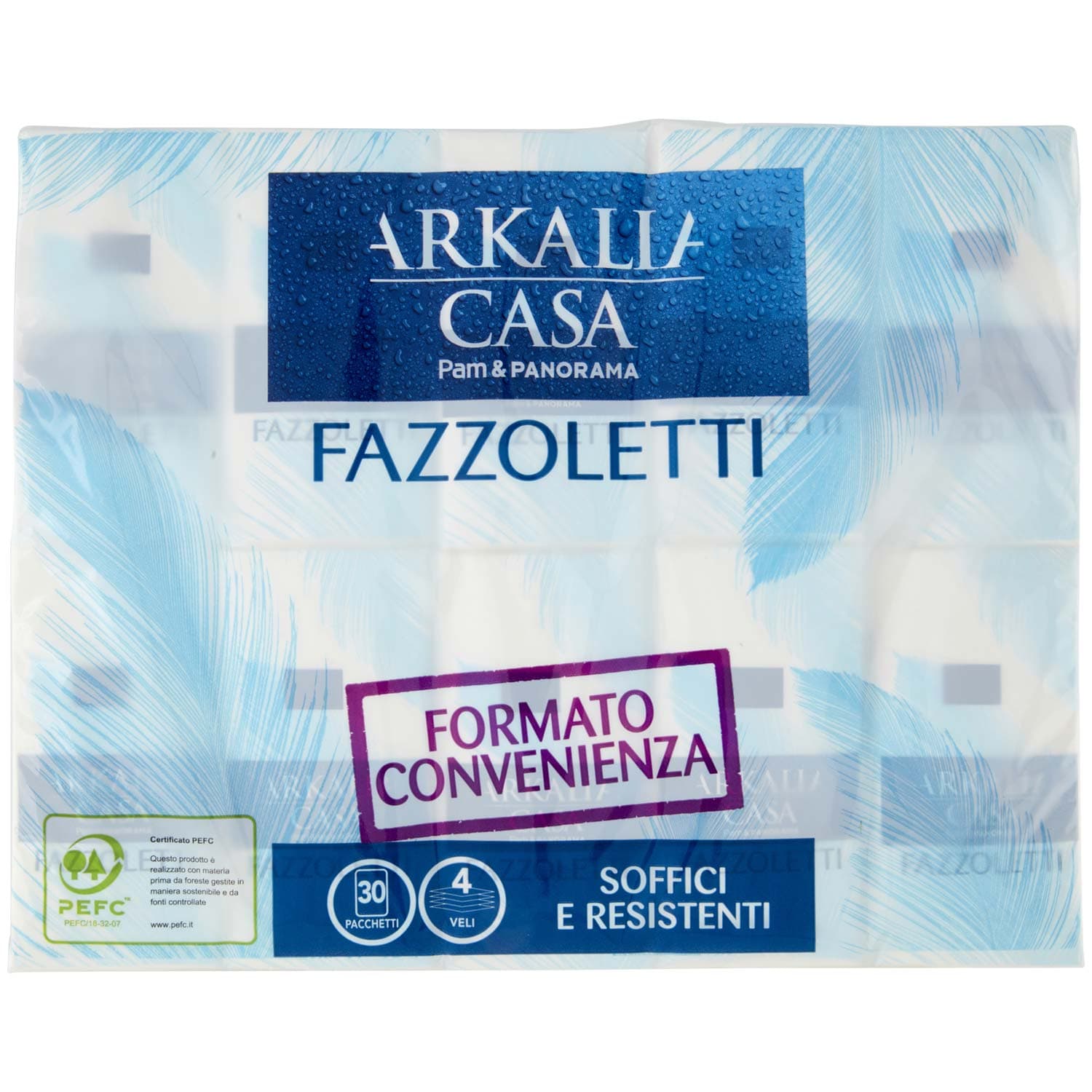 PAM PANORAMA Fazzoletti 4 veli di pura cellulosa 30 pacchetti – immagine 4