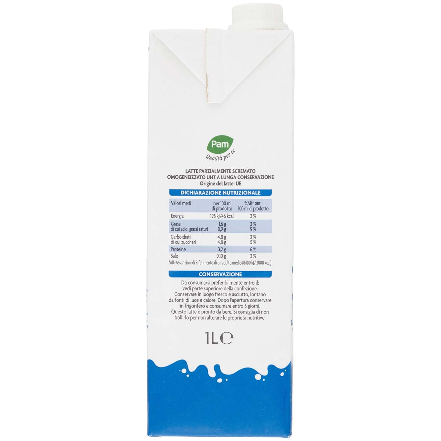 PAM Qualità per te Latte UHT Parzialmente Scremato 1 L – immagine 3