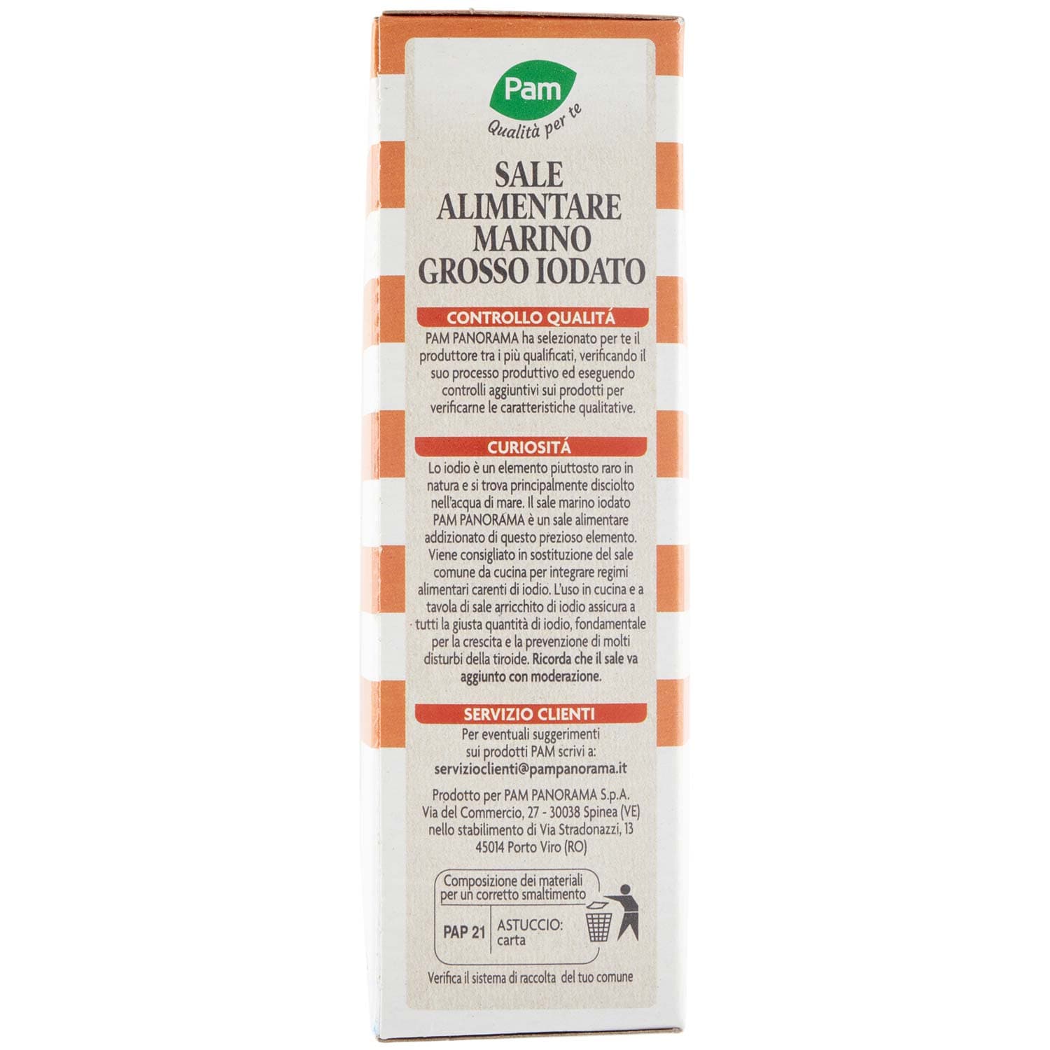 PAM Qualità per te Sale Marino Grosso iodato 1000g – immagine 3