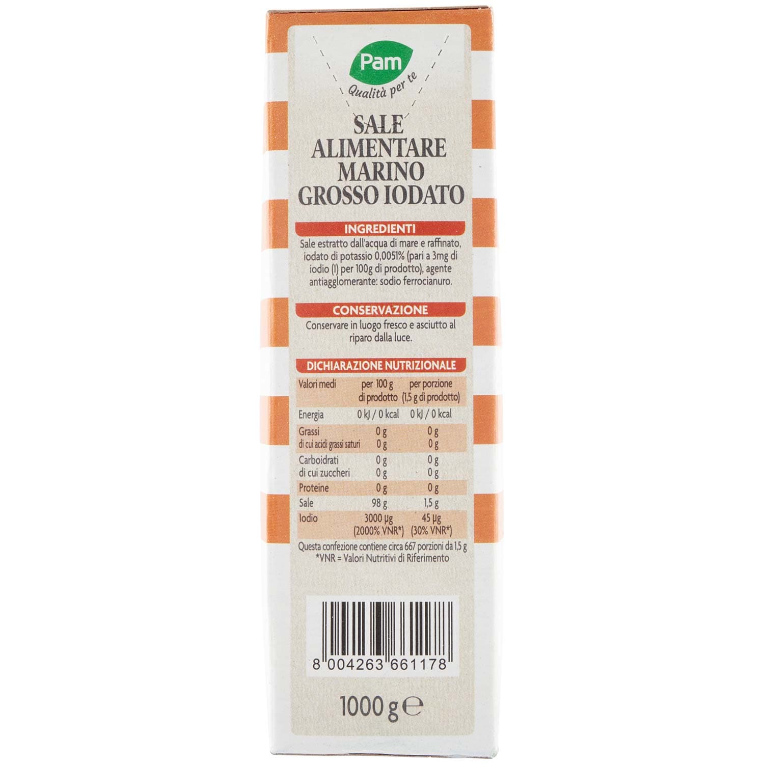 PAM Qualità per te Sale Marino Grosso iodato 1000g – immagine 5