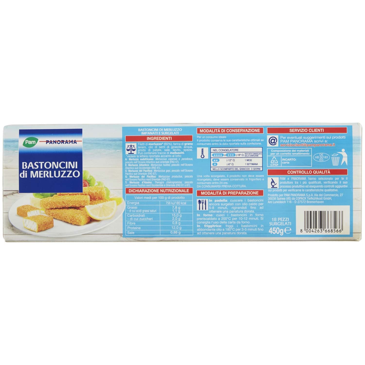 PAM PANORAMA Bastoncini di Merluzzo Surgelati 450 g – immagine 4