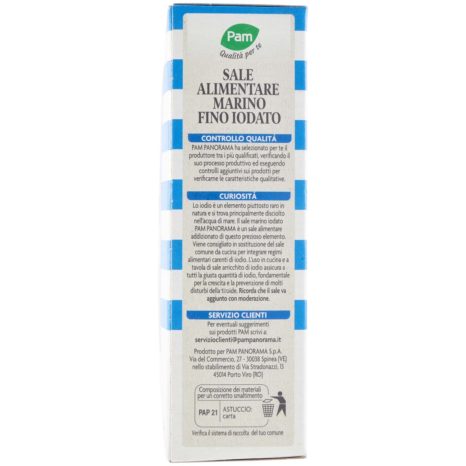 PAM Qualità per te Sale Marino Fino iodato 1000g – immagine 3