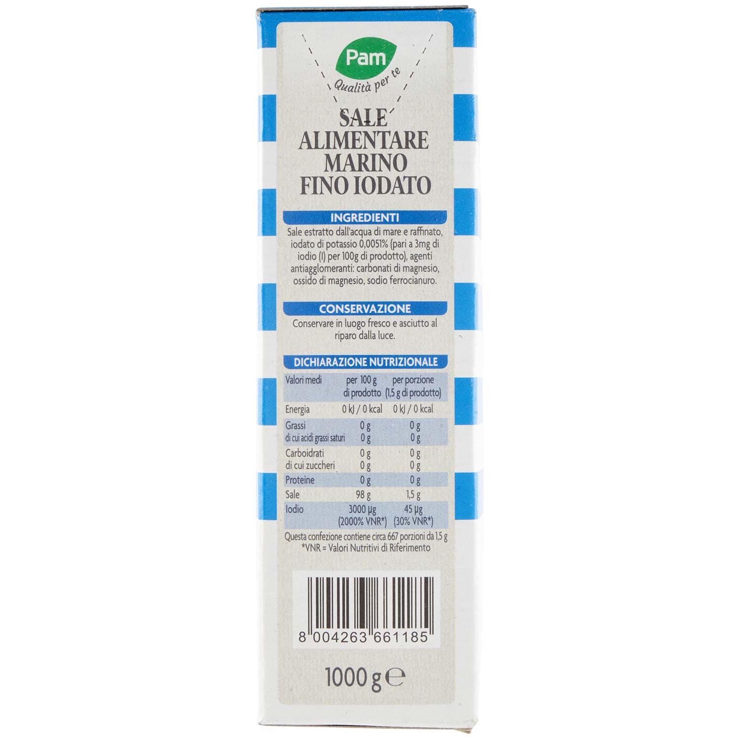 PAM Qualità per te Sale Marino Fino iodato 1000g – immagine 5