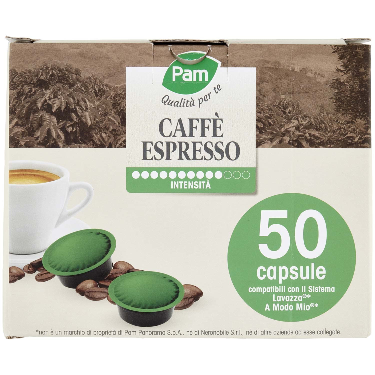 PAM Qualità per te Caffè Espresso 50 capsule compatibili Lavazza* A Modo Mio* 350 g (50x7g) – immagine 2