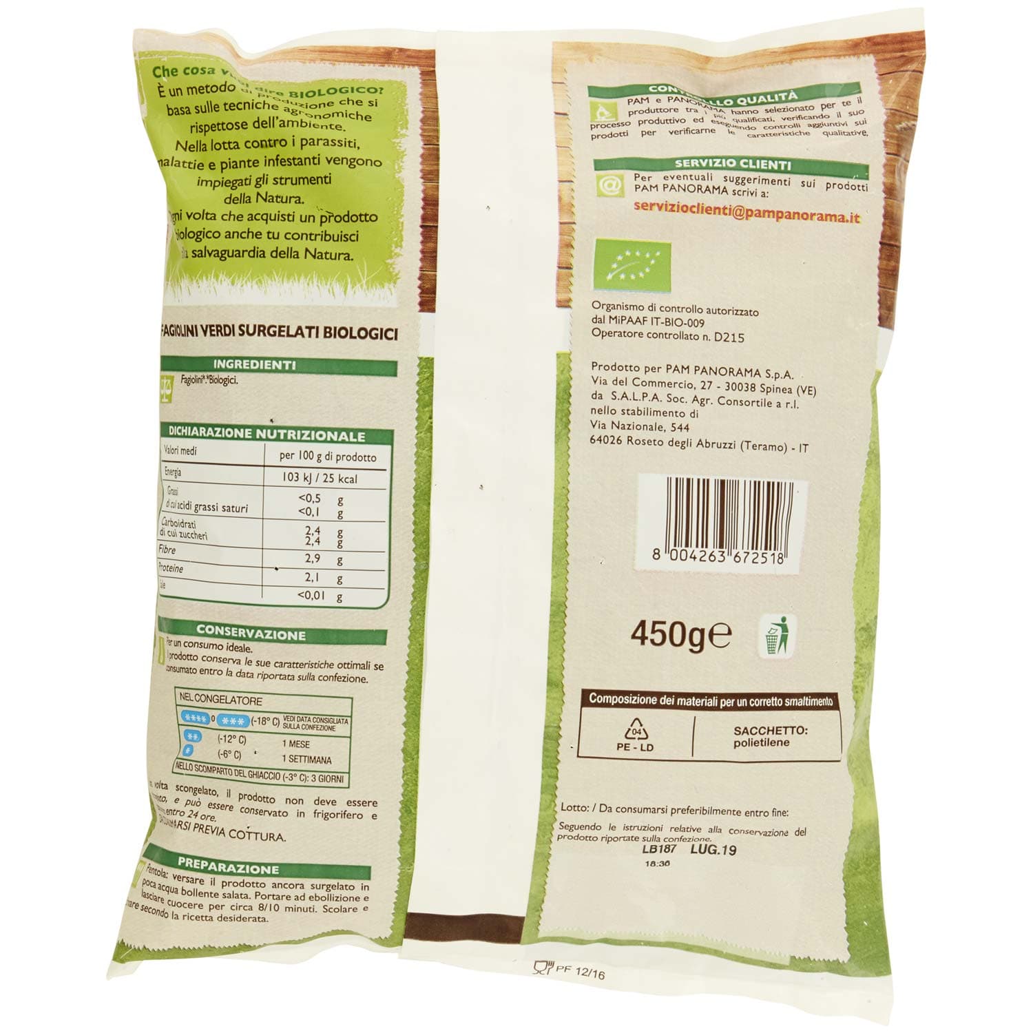 BIO Fagiolini Verdi Surgelati 450 g – immagine 4