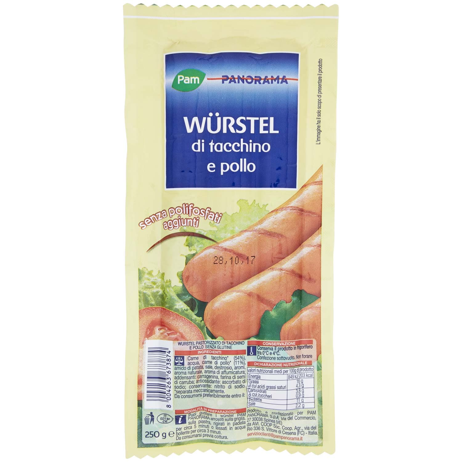 PAM PANORAMA Würstel di tacchino e pollo 250 g – immagine 2