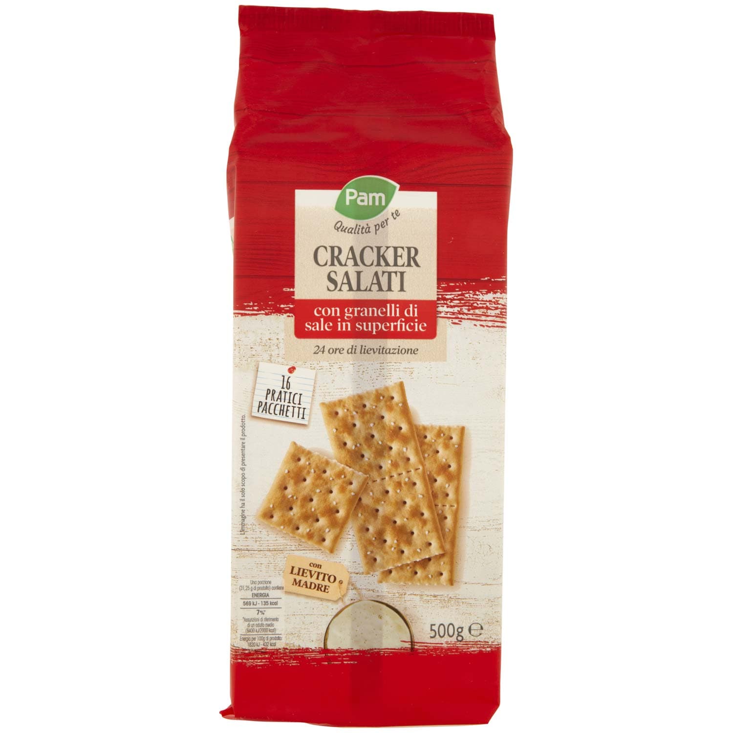 PAM Qualità per te Cracker Salati con granelli di sale in superficie 16 x 31,25 g – immagine 2