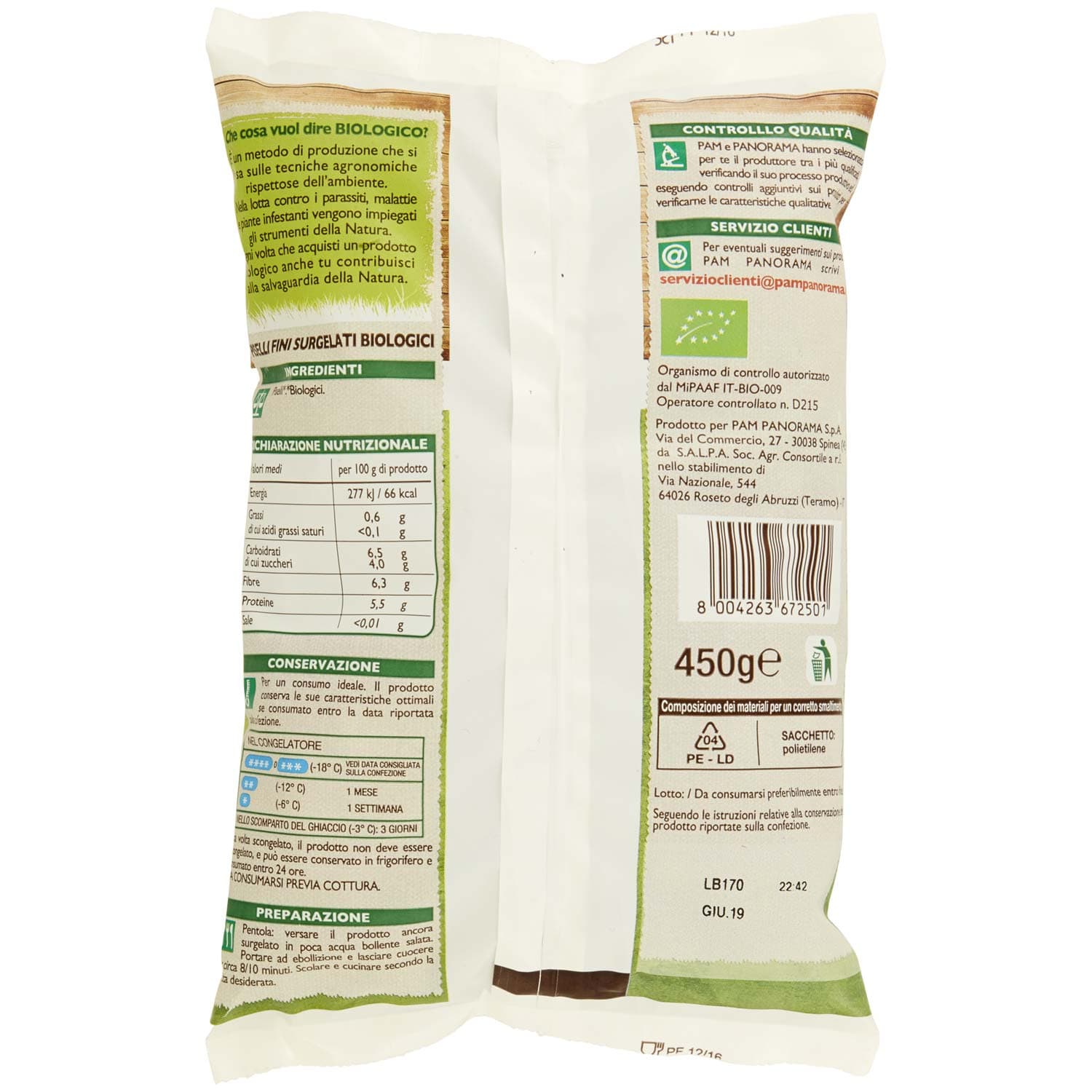 BIO Piselli Fini Surgelati 450 g – immagine 4