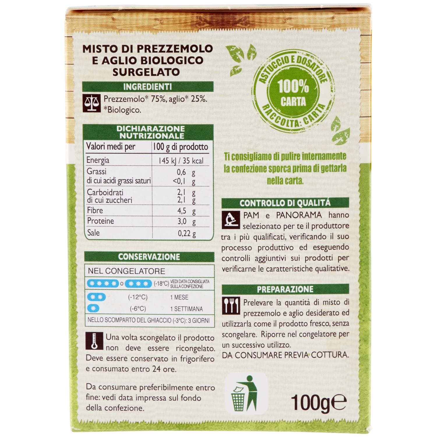 BIO Mix prezzemolo e aglio surgelato 100 g – immagine 4