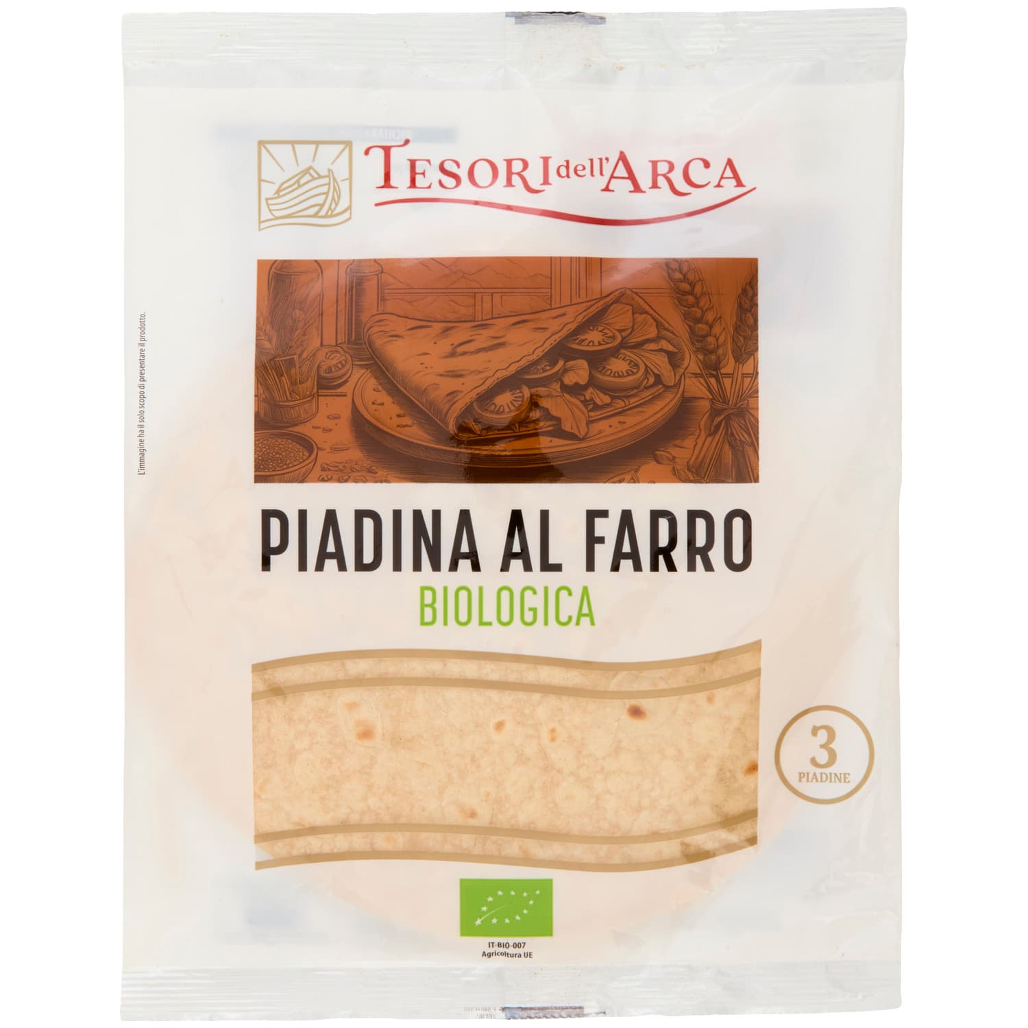 TESORI DELL'ARCA Piadina al Farro Biologica 3 x 75 g – immagine 2