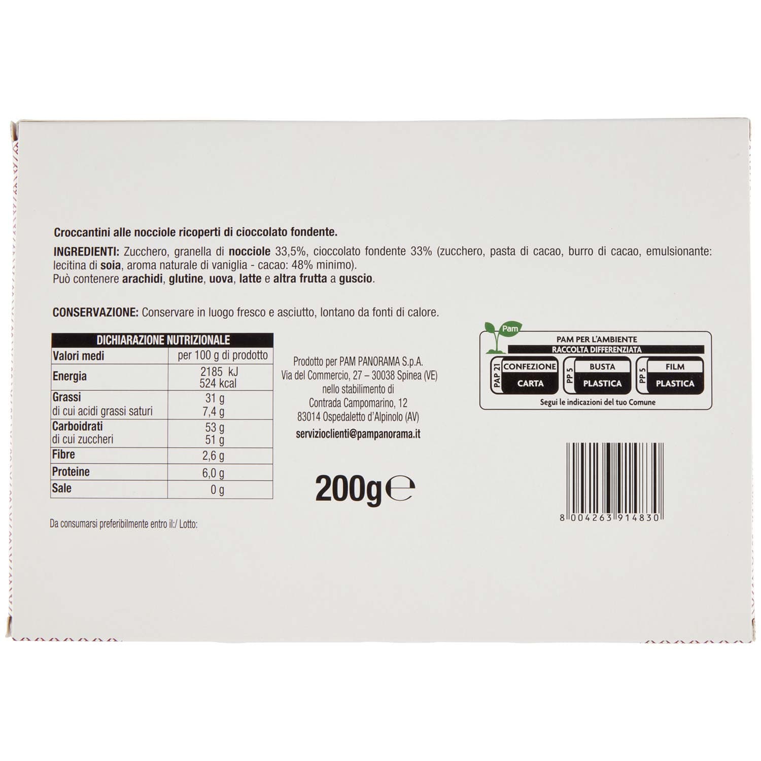 I TESORI Croccantini alle Nocciole Ricoperti di Cioccolato Fondente 200 g – immagine 4