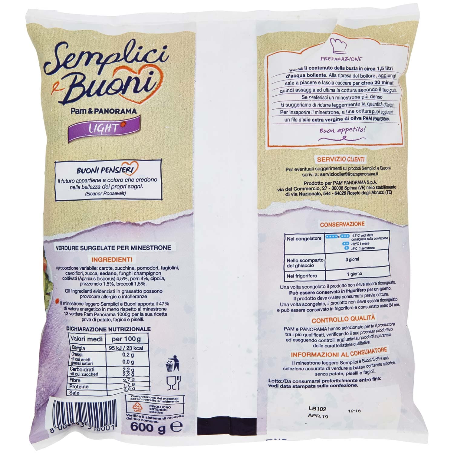 SEMPLICI E BUONI Light Minestrone Leggero* surgelato 600 g – immagine 4