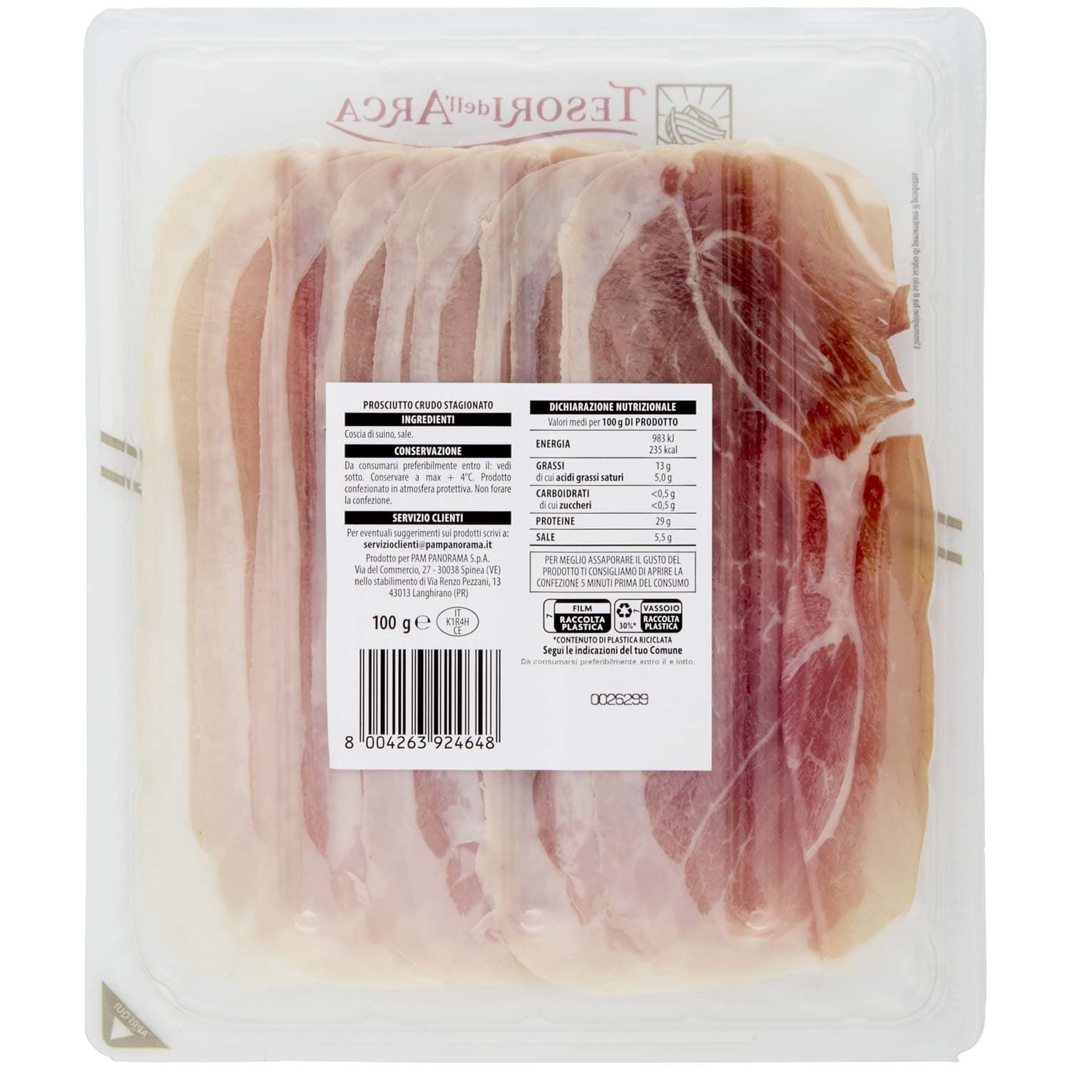 TESORI DELL'ARCA Prosciutto Crudo Stagionatura Minima 14 Mesi 100 g – immagine 4