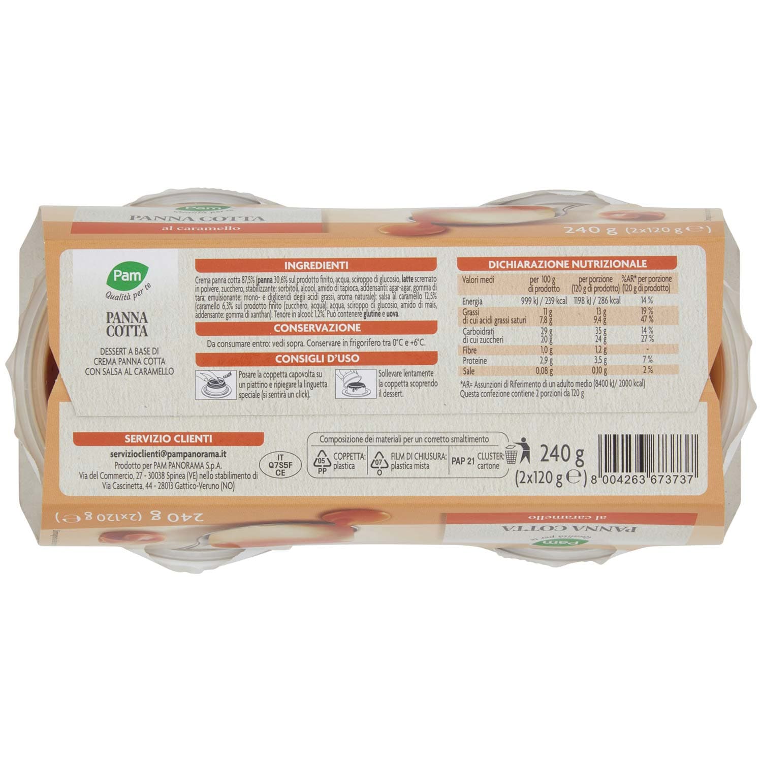 PAM PANORAMA Panna Cotta al Caramello 240g (120g x 2) – immagine 4