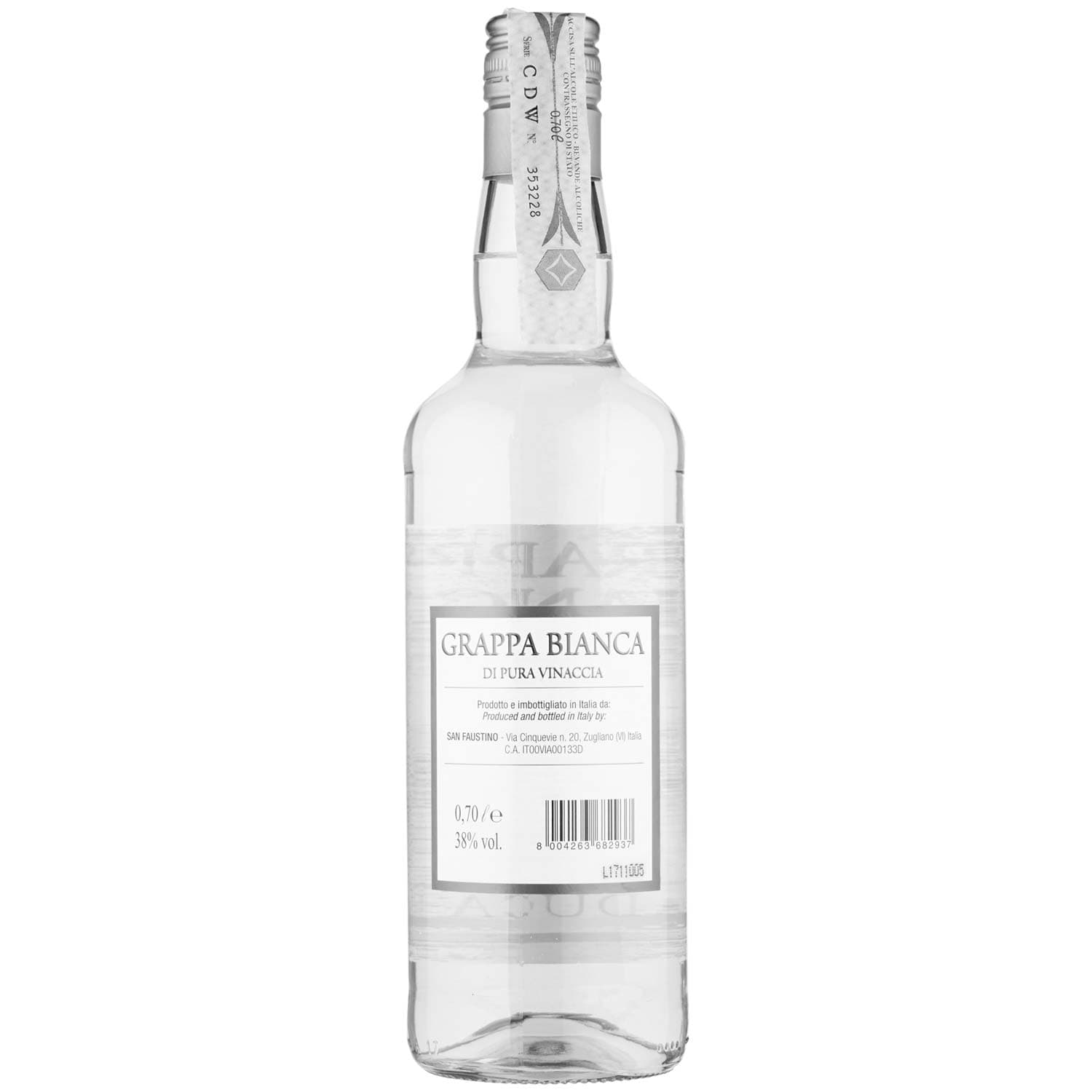 Caducale Grappa Bianca di Pura Vinaccia 0,70 l – immagine 4